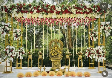 Traditional Ganesha Wedding Decor in Kerala by Thrissur Weddings