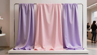 Close-up photography of professional lipsticks in pastel pink packaging on a clean marble surface, soft morning light.