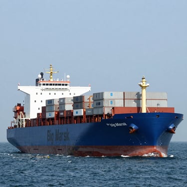 A detailed close-up of a shipping logistics manifest and a digital tracking device showing a path in mist white and ocean blue.