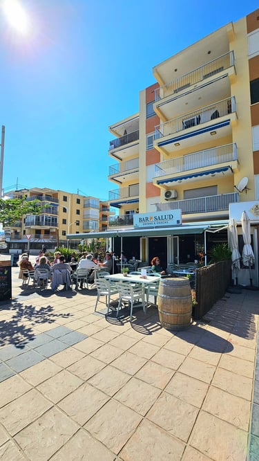 Sunny terrace at Bar Salud