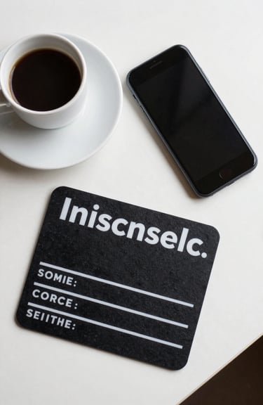 An overhead shot of a clean workspace featuring a cup of coffee and a smartphone, with professional slate charcoal textures.