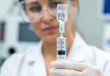 Female doctor preparing stem cell IV 