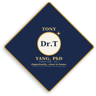 Tony Yang for Solano Community College District Area 4, Political Campaign, Community College, Higher Ed logo