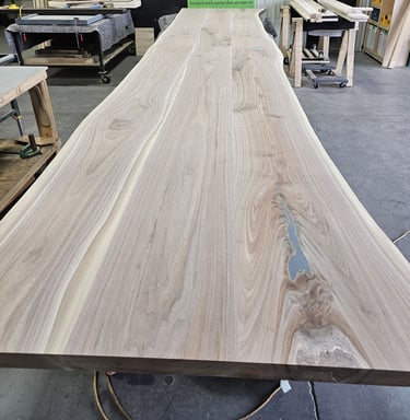 custom maple live edge boardroom table