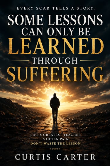 Inspirational book cover featuring a silhouette of a man walking toward a sunset with motivational quotes.