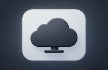 An abstract 3D icon of a cloud connected to a desktop computer, representing Microsoft 365 and Azure endpoint support. Sleek, minimal dark technical style.