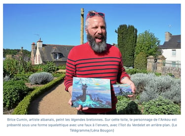 Article du télégramme de Lamballe pour mes croquis et mes peintures acrylique