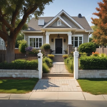A cozy farmhouse with a red barn set against Idaho’s mountain backdrop.