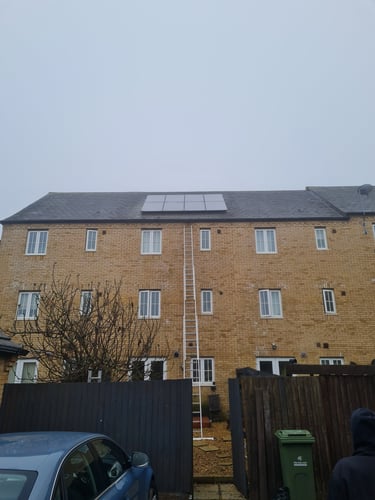 Ladder extension on house