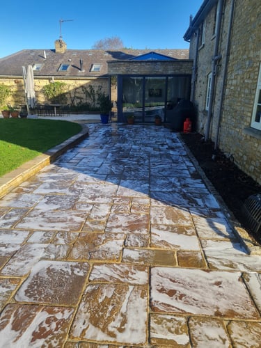 Chemical treatment of patio