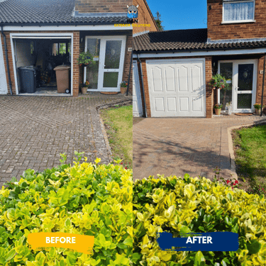 Before and after of driveway