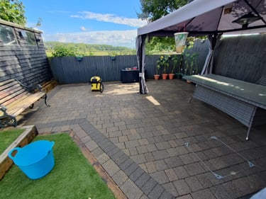 Clean patio block paving