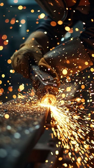 metal furniture manufacturing process grinding welding industrial production workshop precision fabr