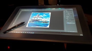 photo of a drawing tablet with illustration