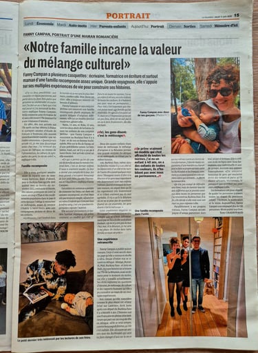 Article de presse - Notre famille incarne la valeur du mélange culturel - Portrait de Fanny Campan