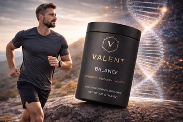 Valent Balance performance and longevity supplement. Strength, recovery, vitality.