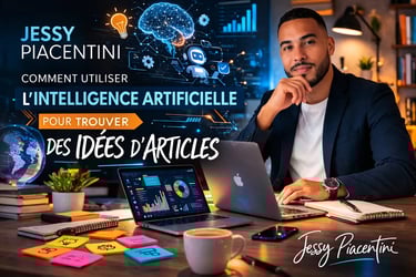 Jessy Piacentini utilisant l’intelligence artificielle pour trouver des idées d’articles pour un site web