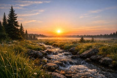 Weitflächige Landschaft bei Sonnenschein (Quelle: Eigene Darstellung)