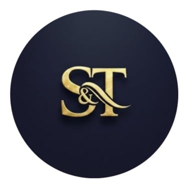 Logotipo de letras doradas dobre fondo negro