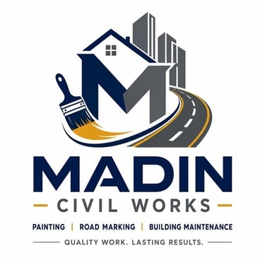 Official logo for Madin Civil works, Domestic Painting, industrial painting and building maintenance company