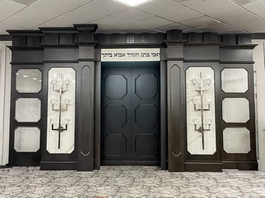 Custom woodwork created for a metro Detroit synagogue.