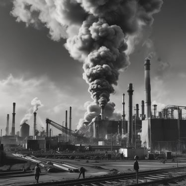 A professional consultant discussing workplace safety measures with a team in an industrial setting.