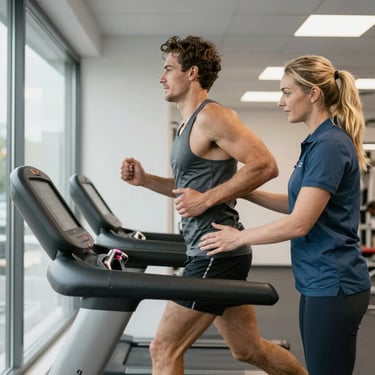 Close-up of hands holding a brain model to explain concussion effects.