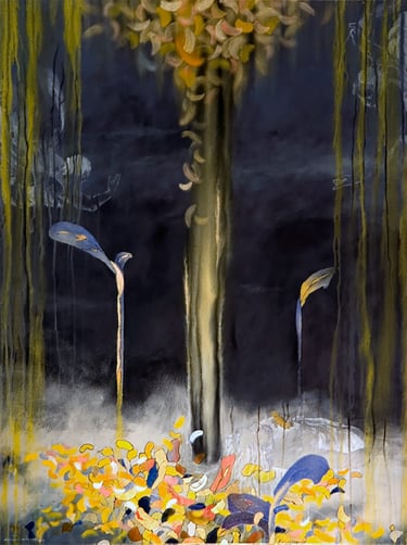 All my Illusions-2001-48"x 36" Acrylic on Canvas. Private Collection