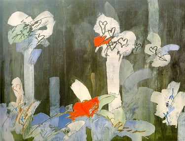 Between You and I-1996- 39"x 51" Acrylic, Silica Sand on Canvas. Private Collection