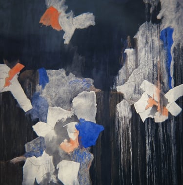 The Scream of the Earth, Series-1994- 79"x 79" Acrylic, Silica Sand on Canvas. Private Collection