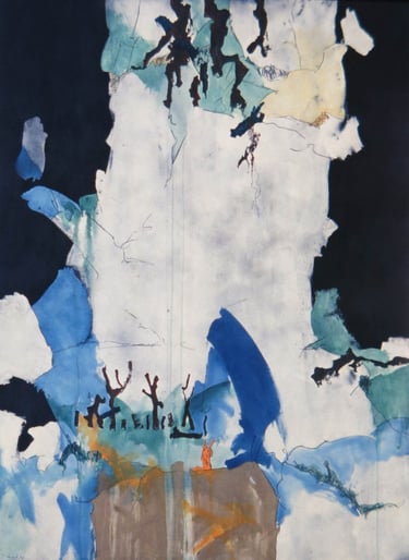 The Scream of the Earth, Series-1994- 95"x 71" Acrylic, Silica Sand on Canvas. Private Collection