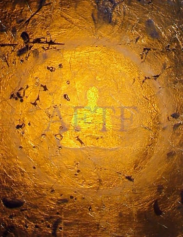 G-e Original. Acrylic, Gold Leaf on Canvas private Collection