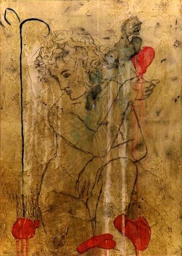 Iconology Series-1998- 18"x 14" Acrylic, Plaster on Canvas. Private Collection