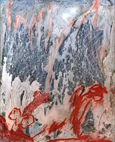 Love and Grass-1992- 39"x 32" Acrylic on Canvas. Private Collection