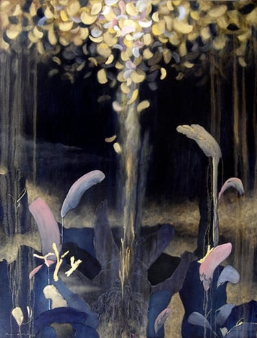 Sublimation-1998- 48"x 36" Acrylic, Silica Sand on Canvas. Private Collection