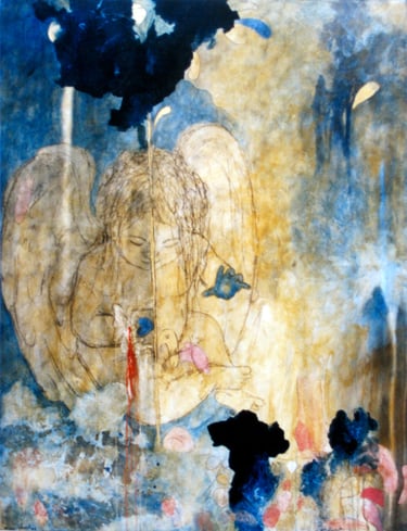The Creator-1998-51"x 39" Acrylic, Plaster on Canvas. Private Collection