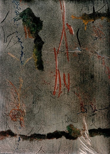 The Scream of the Earth, Series-1991- 39"x 29" Acrylic, Silica Sand on Canvas. Private Collection