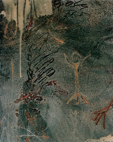 The Scream of the Earth, Series-1991- 39"x 29" Acrylic, Silica Sand on Canvas. Private Collection