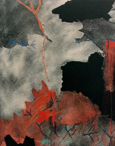 The Scream of the Earth, Series-1993- 39"x 32" Acrylic, Silica Sand on Canvas. Private Collection