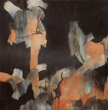 The Scream of the Earth, Series-1993- 79"x 79" Acrylic, Silica Sand on Canvas. Private Collection