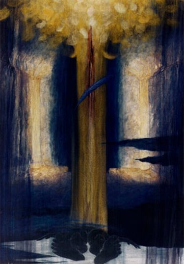 The Process-1998- 78"x 51" Acrylic, Plaster on Canvas. Private Collection