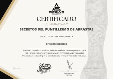 Certificado de puntillismo de arrastre.