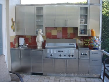 Waterproof outdoor kitchen cabinets