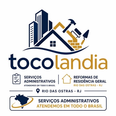 www.tocolandia.com.br, serviços ADMINISTRATIVOS, e digitais, para todo o Brasil logo