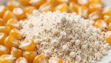Close-up of a training plan lying on a wooden table with a fresh corn cob and a glass of water in soft morning light.