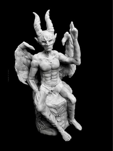 Original dark figurative sculpture Entity II Ascendant for sale.