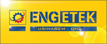 Engetek Usinagem CNC, torno, fresa, centro de usinagem, furação, roscas, eixos, buchas, flanges, materiais ferrosos, materiais não ferrosos, polímeros, aço inox, aços especiais logo