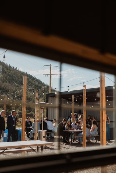 outside daytime wedding reception