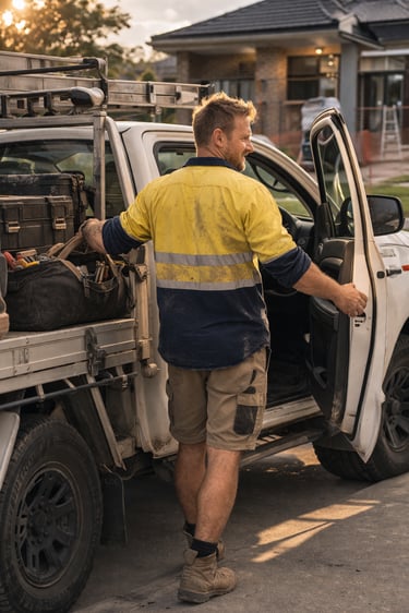 Tradie preparing for day of scheduled jobs