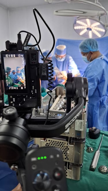 Producción audiovisual profesional en quirófano para documentar procedimientos médicos